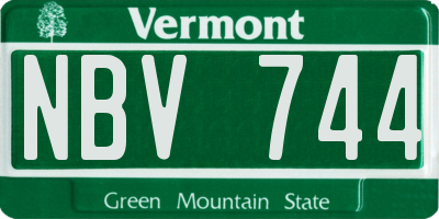 VT license plate NBV744