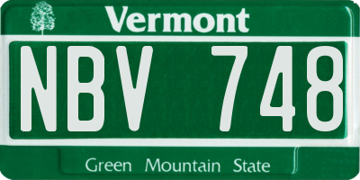 VT license plate NBV748