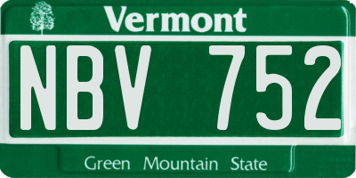 VT license plate NBV752