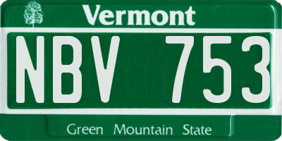 VT license plate NBV753