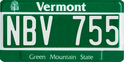 VT license plate NBV755