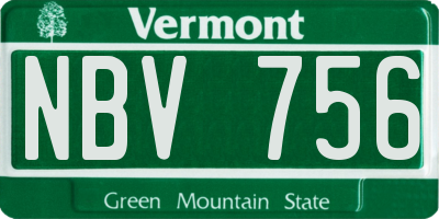 VT license plate NBV756