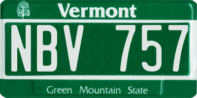 VT license plate NBV757