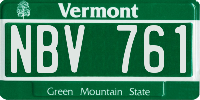 VT license plate NBV761