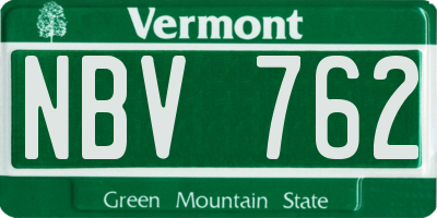 VT license plate NBV762