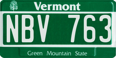 VT license plate NBV763