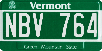 VT license plate NBV764