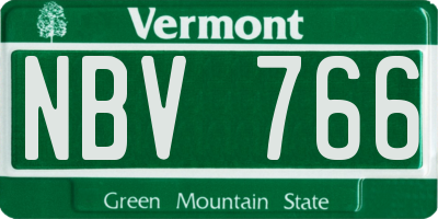 VT license plate NBV766