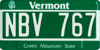 VT license plate NBV767