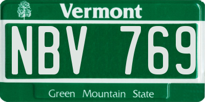 VT license plate NBV769