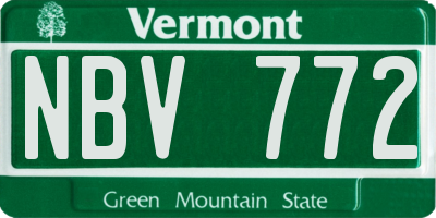 VT license plate NBV772