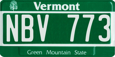 VT license plate NBV773