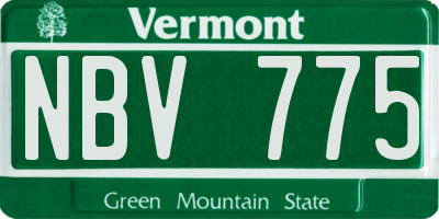 VT license plate NBV775