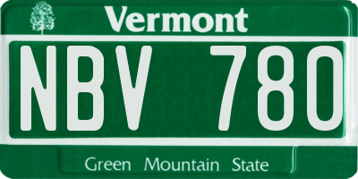 VT license plate NBV780