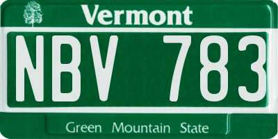 VT license plate NBV783
