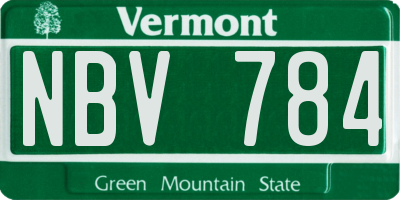 VT license plate NBV784