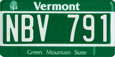 VT license plate NBV791