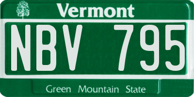 VT license plate NBV795