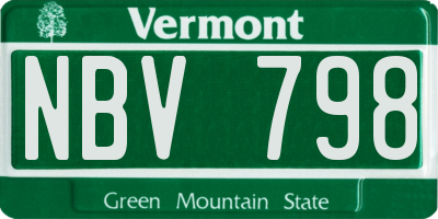 VT license plate NBV798
