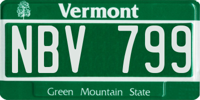 VT license plate NBV799