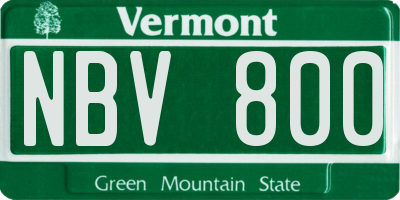 VT license plate NBV800