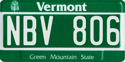 VT license plate NBV806