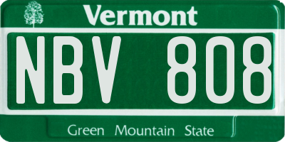 VT license plate NBV808
