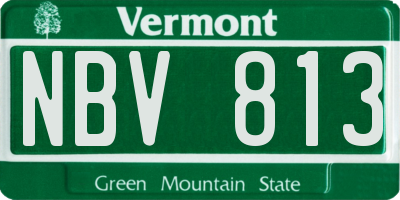 VT license plate NBV813