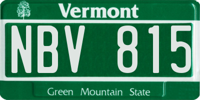 VT license plate NBV815