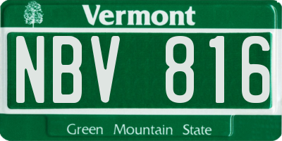 VT license plate NBV816