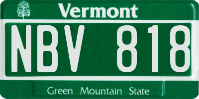 VT license plate NBV818