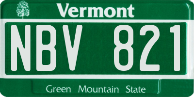 VT license plate NBV821
