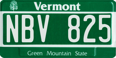 VT license plate NBV825