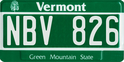 VT license plate NBV826