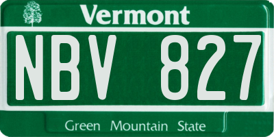 VT license plate NBV827