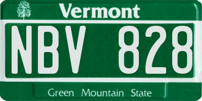 VT license plate NBV828