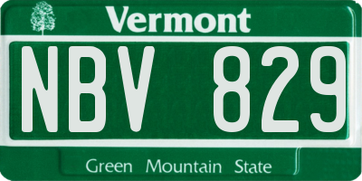VT license plate NBV829