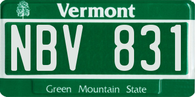 VT license plate NBV831