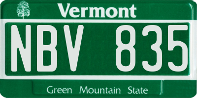 VT license plate NBV835