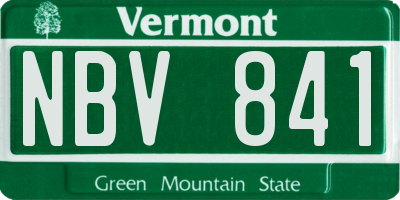 VT license plate NBV841