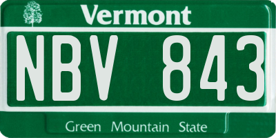 VT license plate NBV843