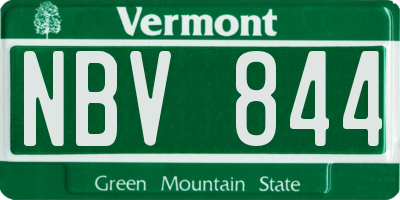 VT license plate NBV844