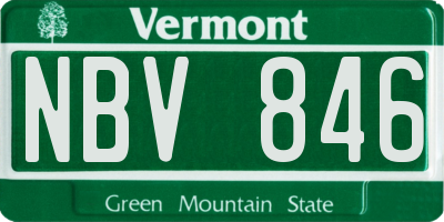 VT license plate NBV846