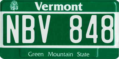 VT license plate NBV848