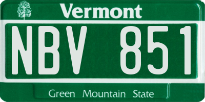 VT license plate NBV851