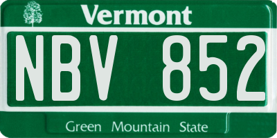VT license plate NBV852
