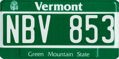 VT license plate NBV853