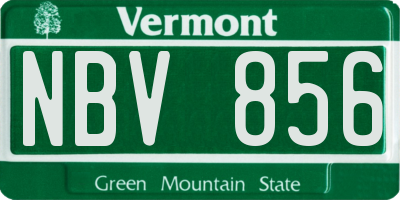 VT license plate NBV856