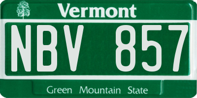 VT license plate NBV857