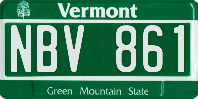 VT license plate NBV861